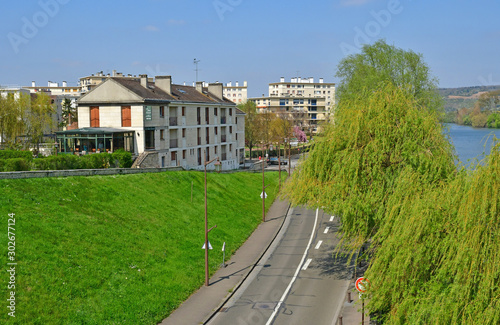 Mantes la Jolie; France - april 12 2019 : the city center photo