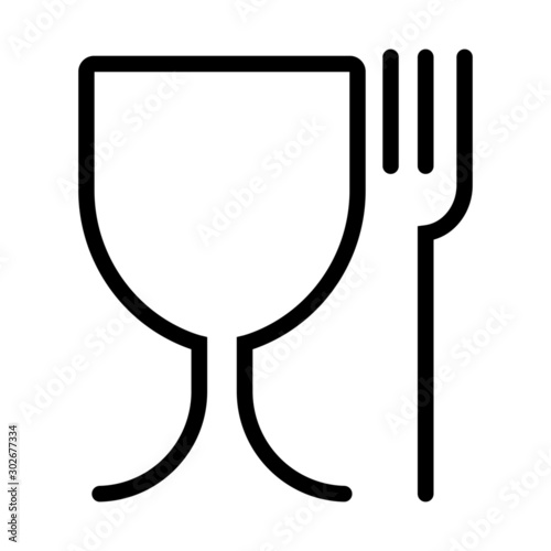 food safe icon. Symbols for marking plastic dishes.