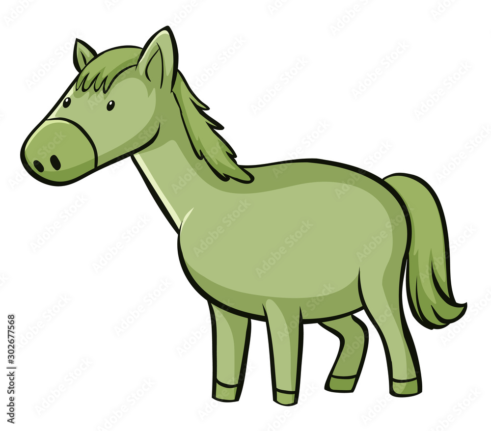 Green horse on white background Green horse on white background
