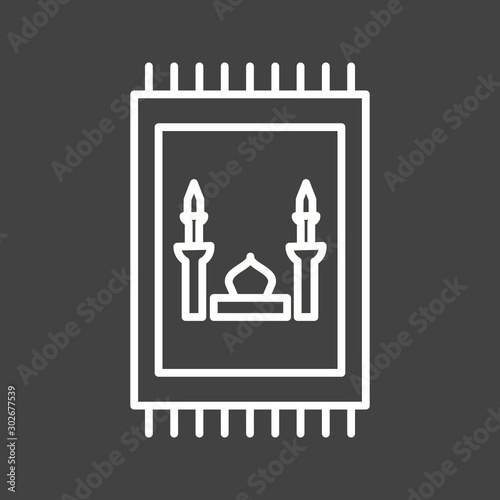 Beautiful Prayer Rug Line Vector Icon