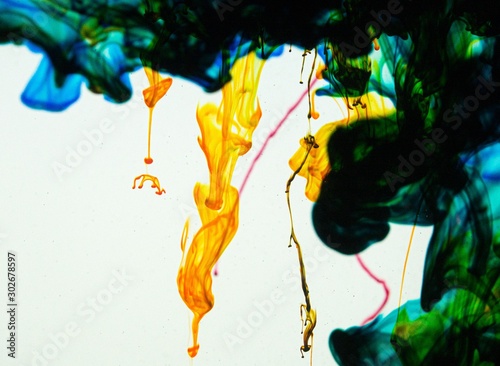 Colorful abstract art of ink background