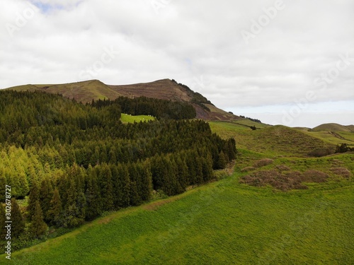The green landscape in Azores