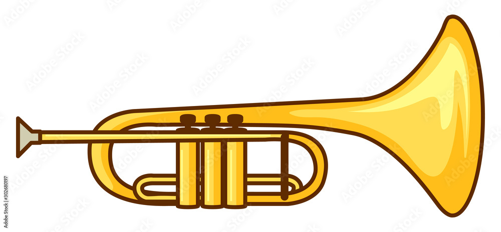 Fototapeta premium Trumpet on white background