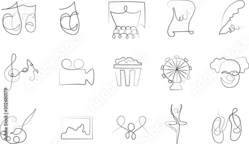 one line icons