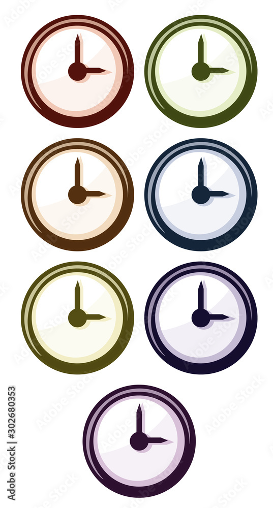 Clock in different colors Clock in different colors