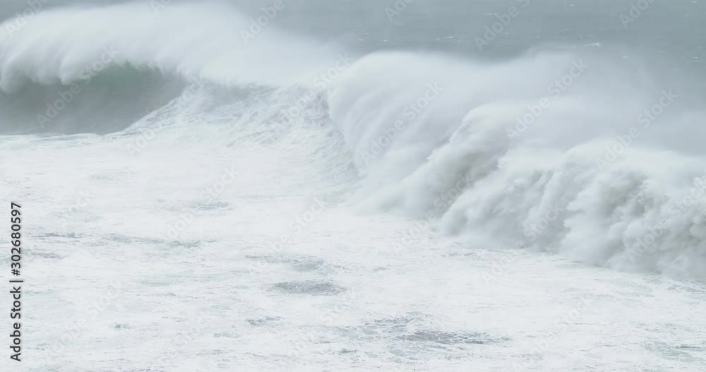 Large Hurricane Waves Break Ashore Huge Surf - Soudelor