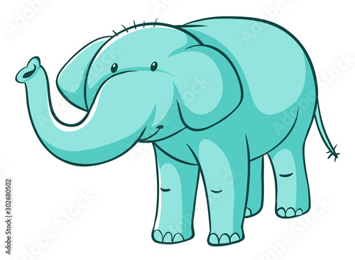 Isolated picture of blue elephant