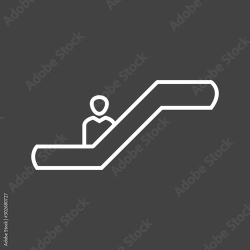 Beautiful escalator Line Vector Icon