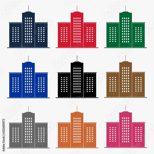 isolated building icon set vector.