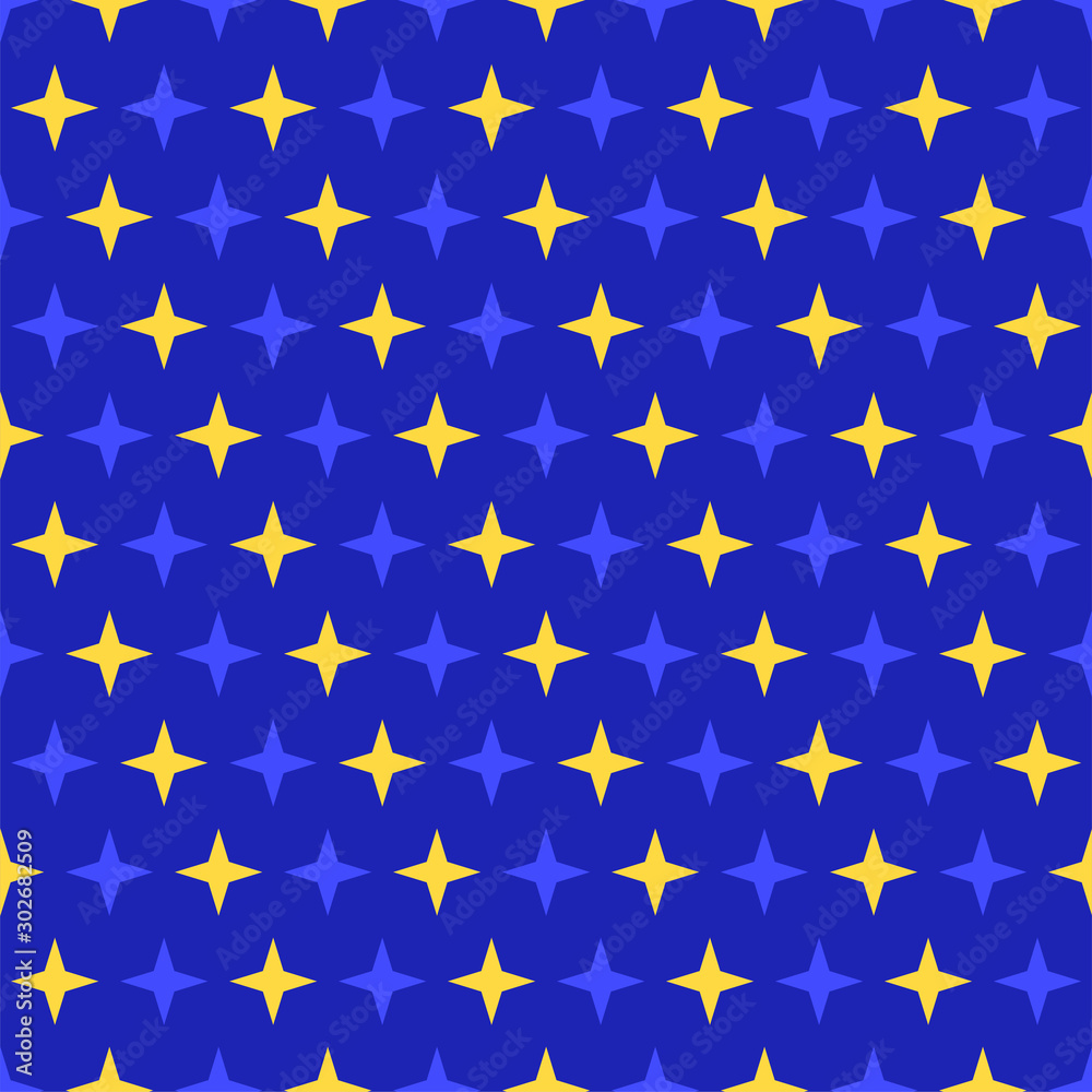 Seamless pattern with stars on blue background Seamless pattern with stars on blue background