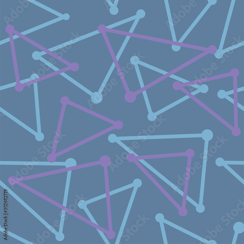 seamless pattern with triangles on blue background