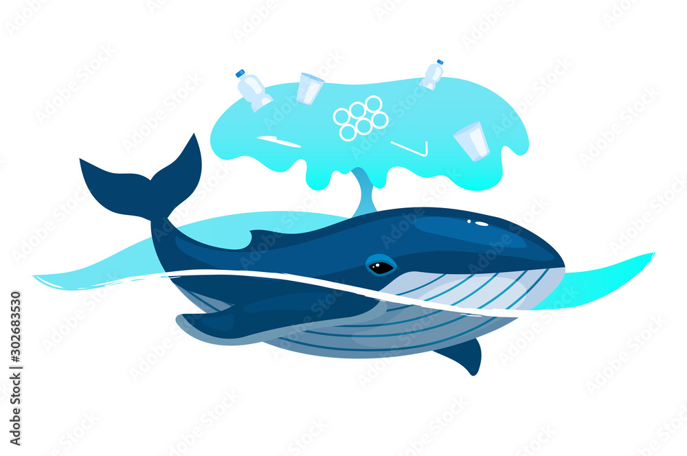 Whale With Water Background Clip Art