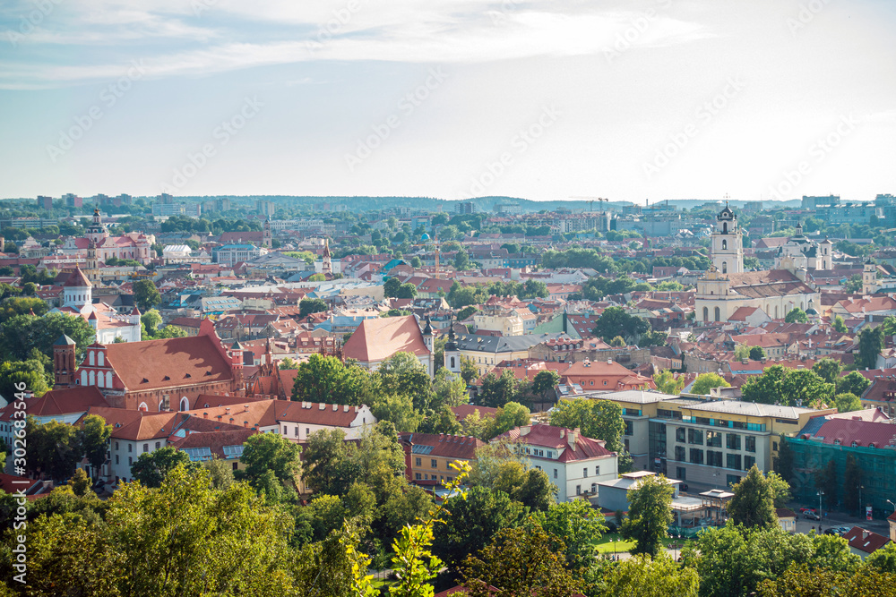 VILNIUS, LITHUANIA - September 2, 2017: Street view of downtown in Vilnius city, Lithuanian