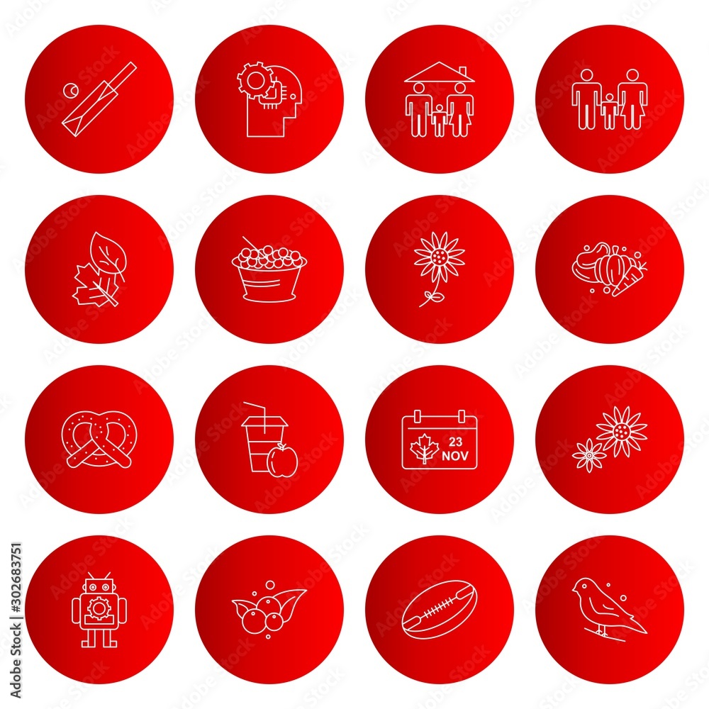 Fototapeta premium Set of 16 Quality icon