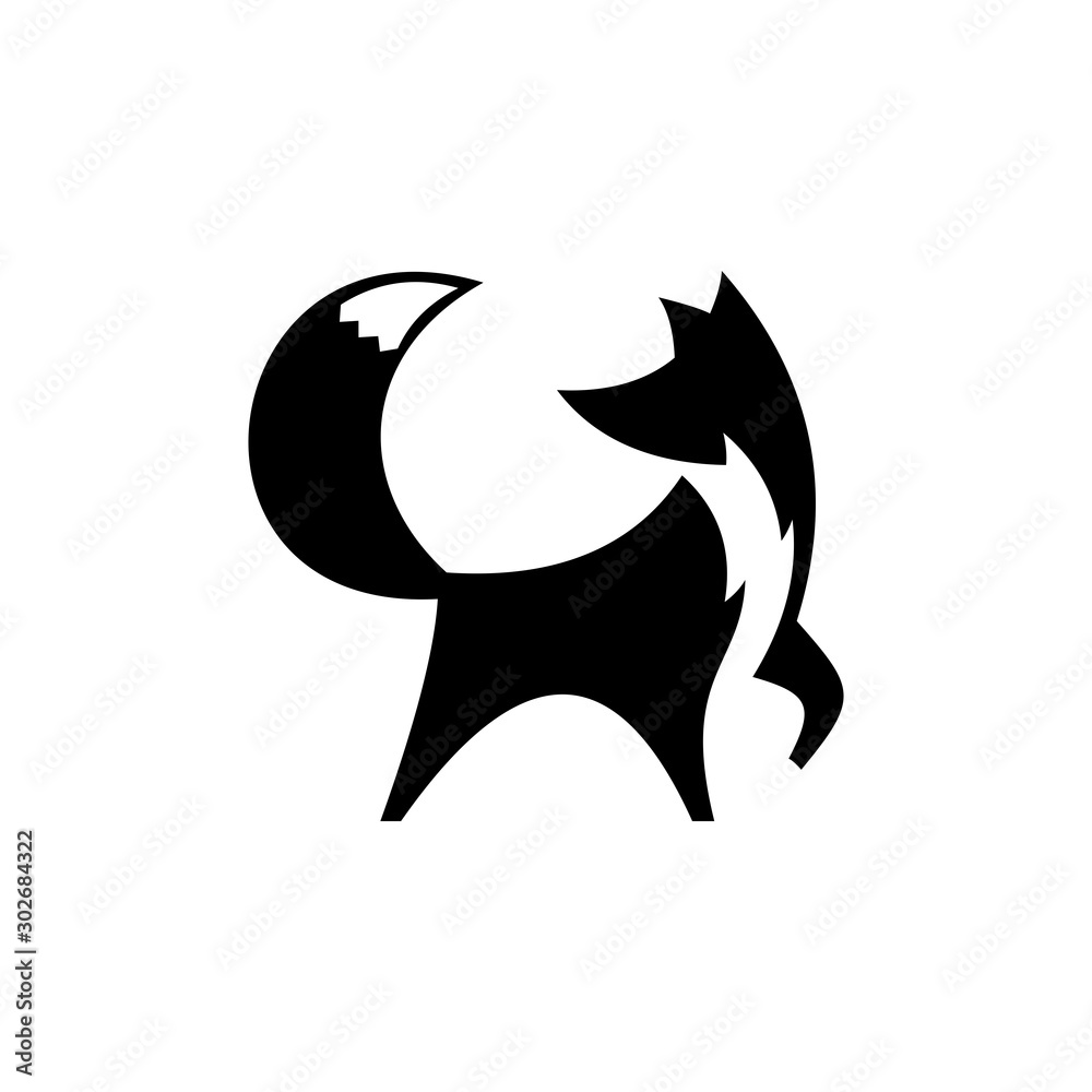 modern minimalist fox concept illustration design