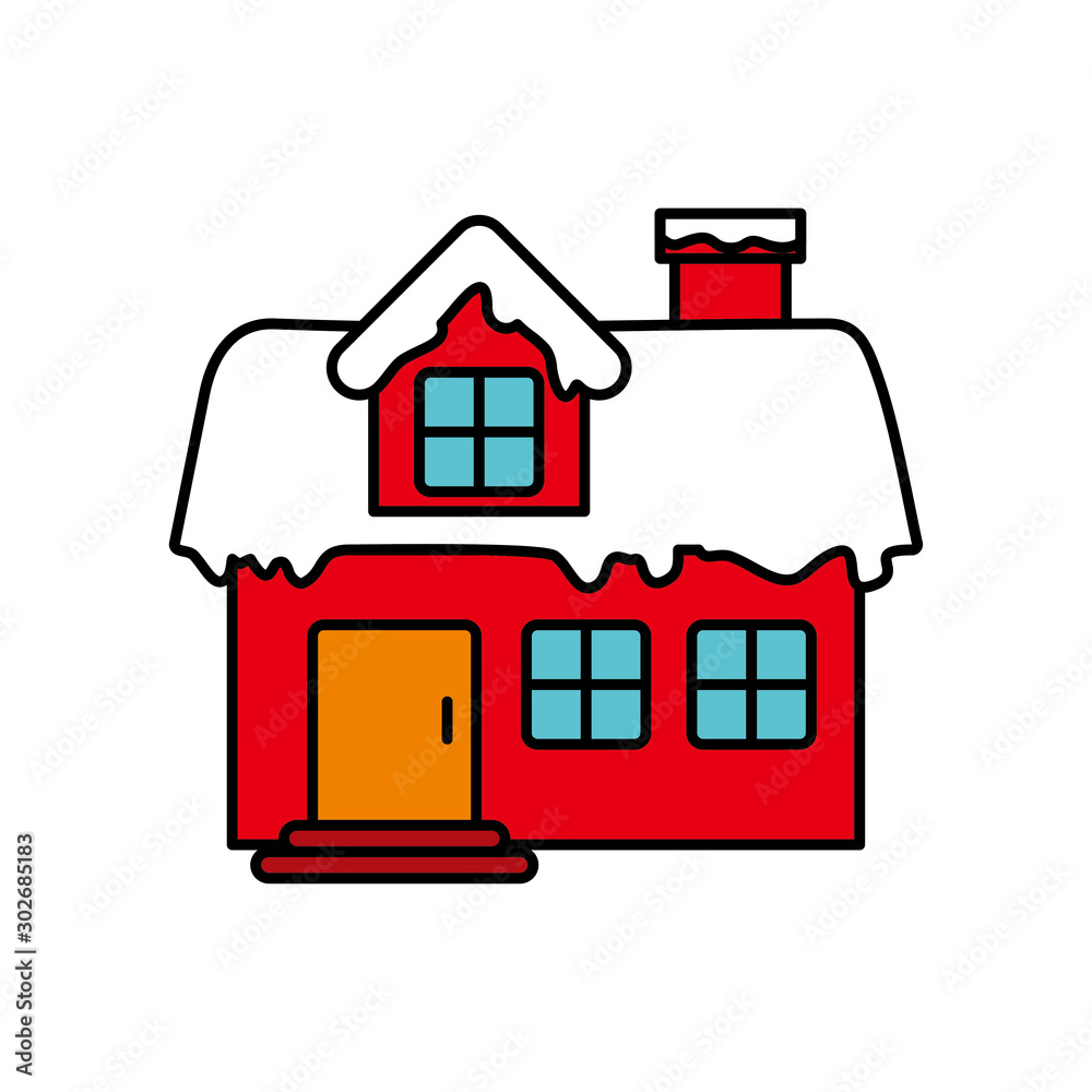 House covered with snow vector illustration isolated on white background House covered with snow vector illustration isolated on white background