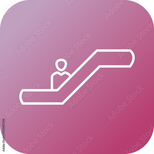 Beautiful escalator Line Vector Icon
