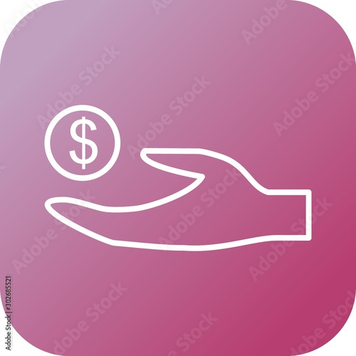 Beautiful Charity Line Vector Icon photo