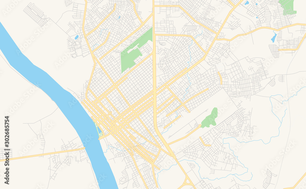 Printable street map of Imperatriz, Brazil