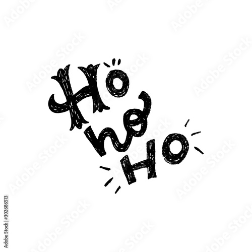 Ho-ho-ho Santa's laugh hand lettering
