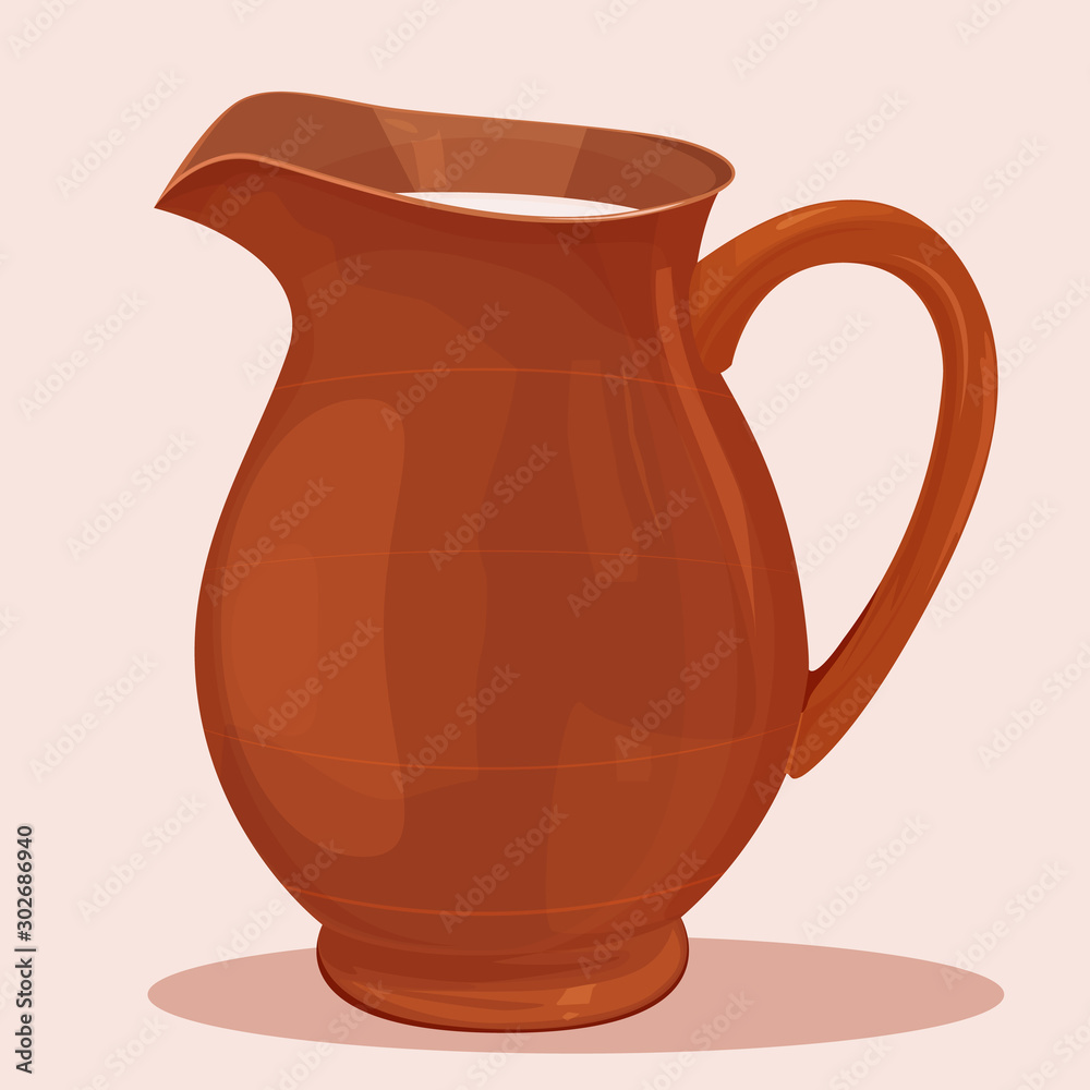 Ceramic jug with milk inside