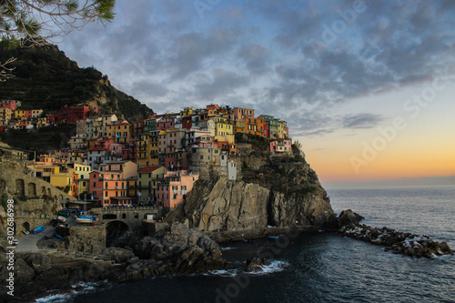 manarola at sunset italy