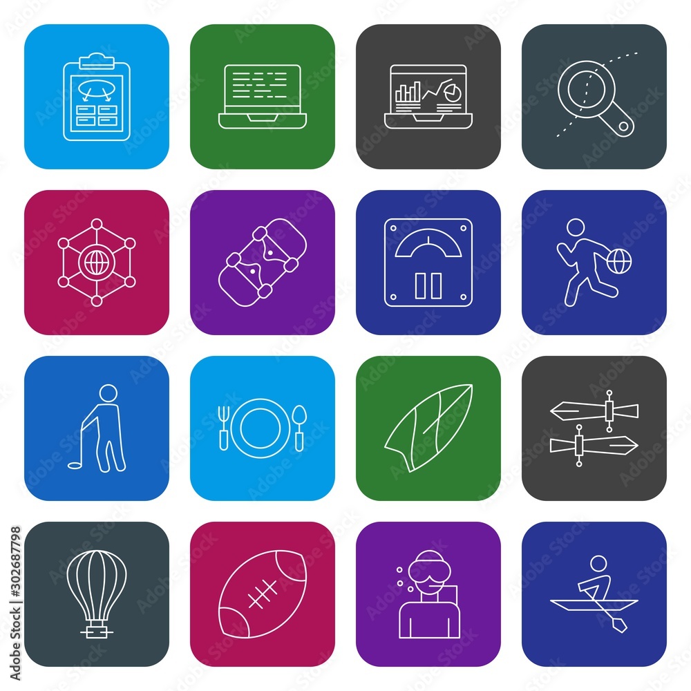 16 Simple Universal Related Color Icons 16 Simple Universal Related Color Icons