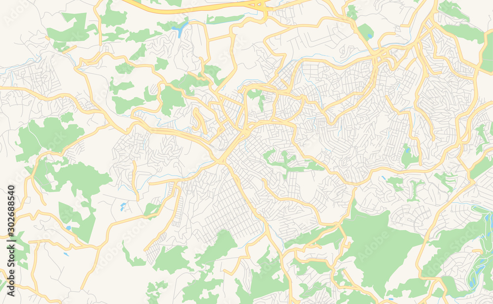 Printable street map of Itapevi, Brazil