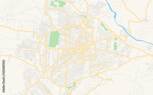 Printable street map of Santo Domingo de los Colorados  Ecuador