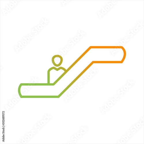 Beautiful escalator Line Vector Icon