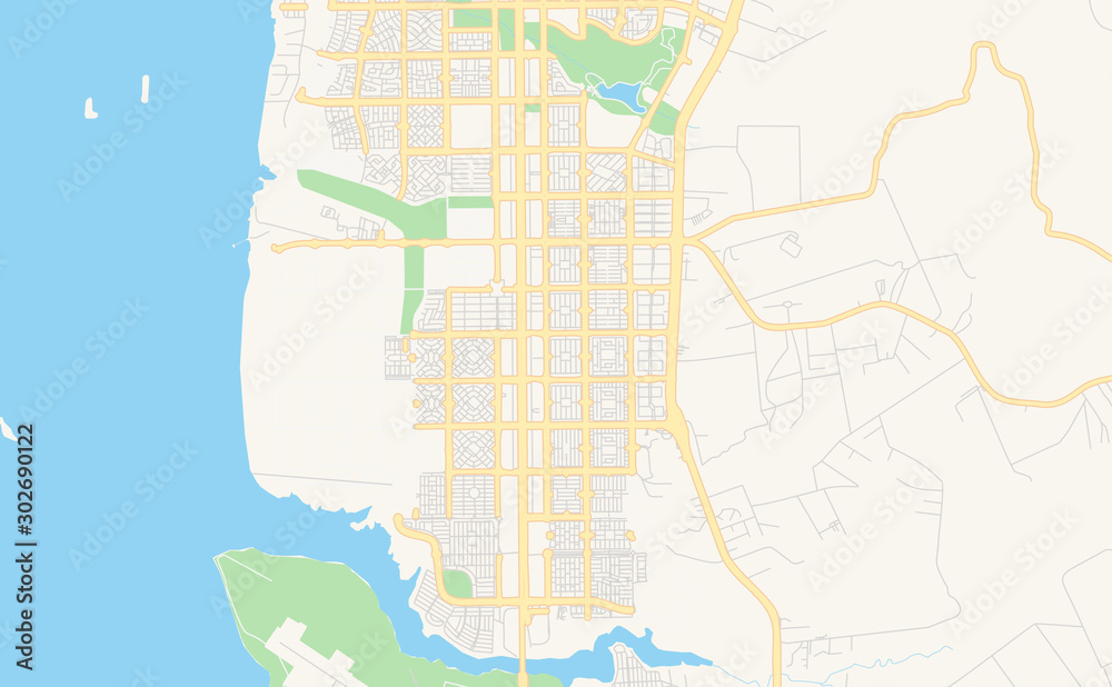 Printable street map of Palmas, Brazil