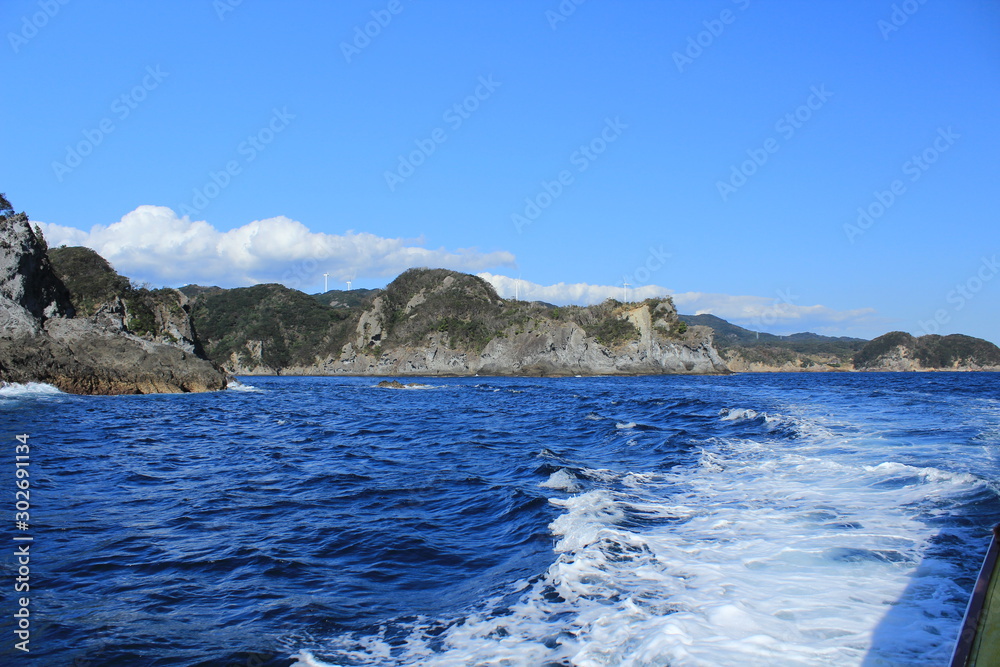 Naklejka premium 南伊豆 石廊崎遊覧船からの景色