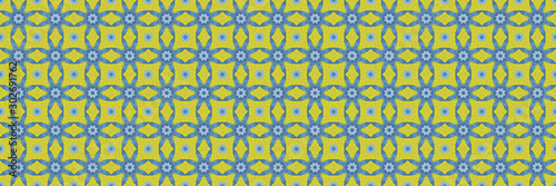 Islamic  ornament pattern design use for fashion design  decor  scrapbooking  fabric  ceramic  napkin print. Traditional Arabian style  blue  geometry of vintage mosaic .