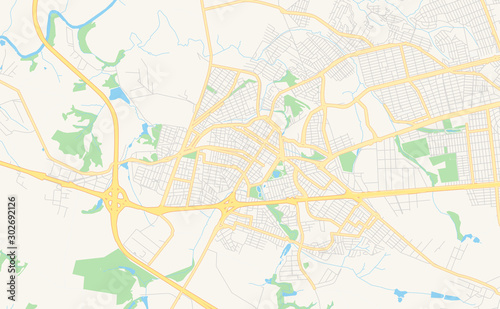 Printable street map of Santa Barbara d Oeste  Brazil