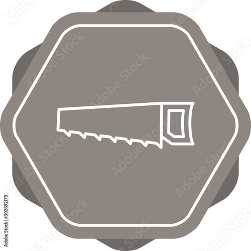 Beautiful Hand Saw Line Vector Icon