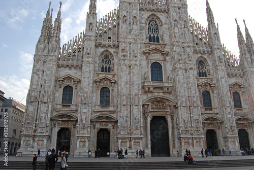 Milan, Italy, piazza Duomo - the facade of Milan's Duomo, in the city centre © lauracelestebar