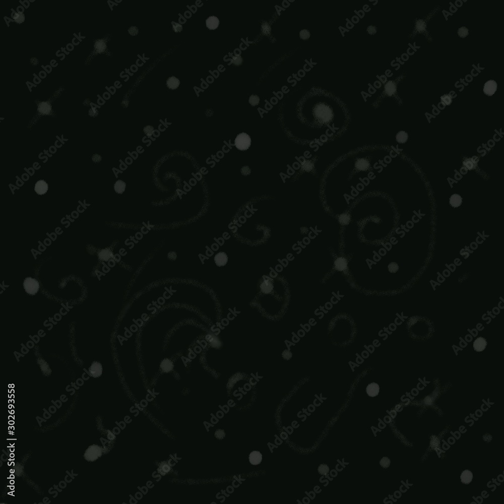 Black abstract background with space elements.