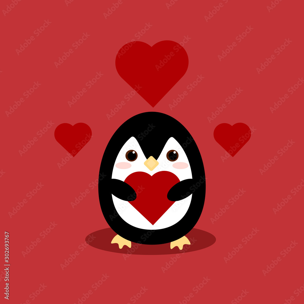 This is illustration. Cute penguins and heart on background. This is illustration. Cute penguins and heart on background.