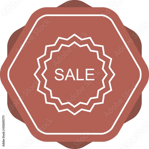 Beautiful Sale Tag Line Vector Icon