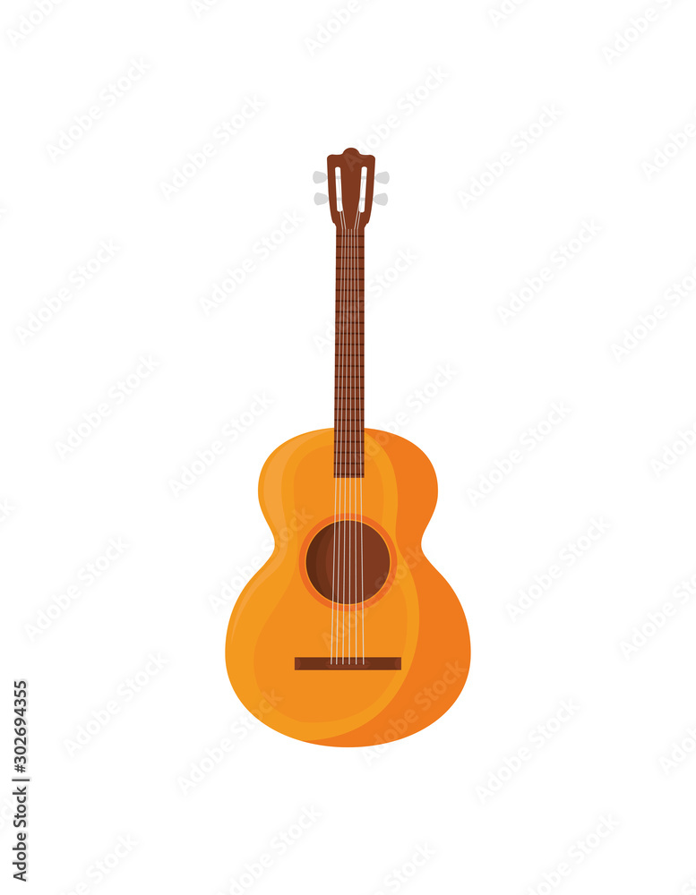 Fototapeta premium mexican guitar in white background