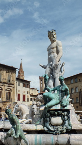 Fountain of Neptune on Piazza della Signoria in Florence, Italy