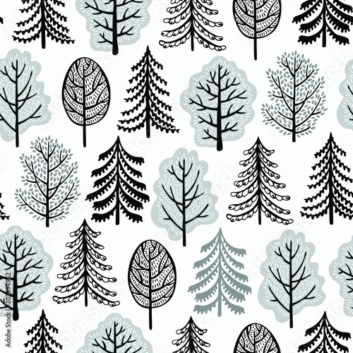 Tree seamless pattern
