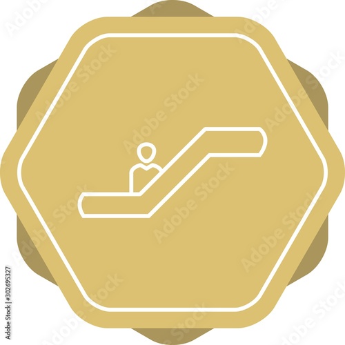 Beautiful escalator Line Vector Icon