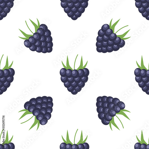Fototapeta Naklejka Na Ścianę i Meble -  Vector raspberry pattern. Raspberry seamless background
