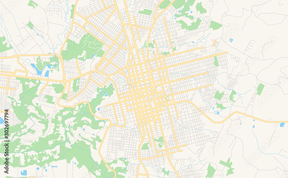 Printable street map of Chapeco, Brazil