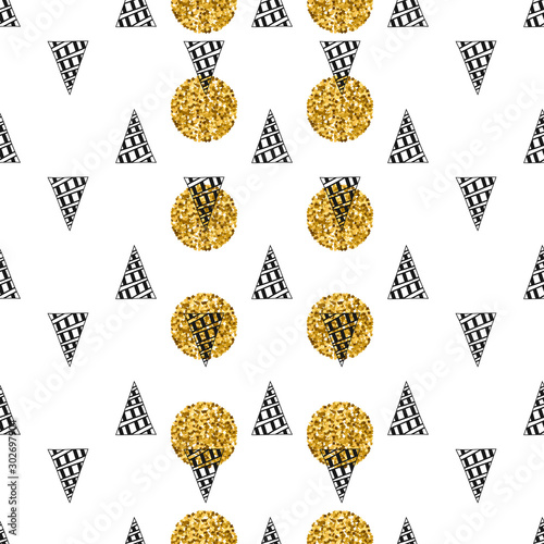Geometric seamless pattern with triangles. Decorative background for wallpaper, covering or textiles. Abstract backdrop