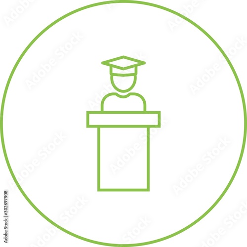 Beautiful Lectturer Line Vector Icon