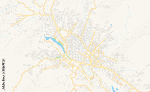 Printable street map of Tarija, Bolivia