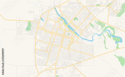 Printable street map of Rio Cuarto  Argentina