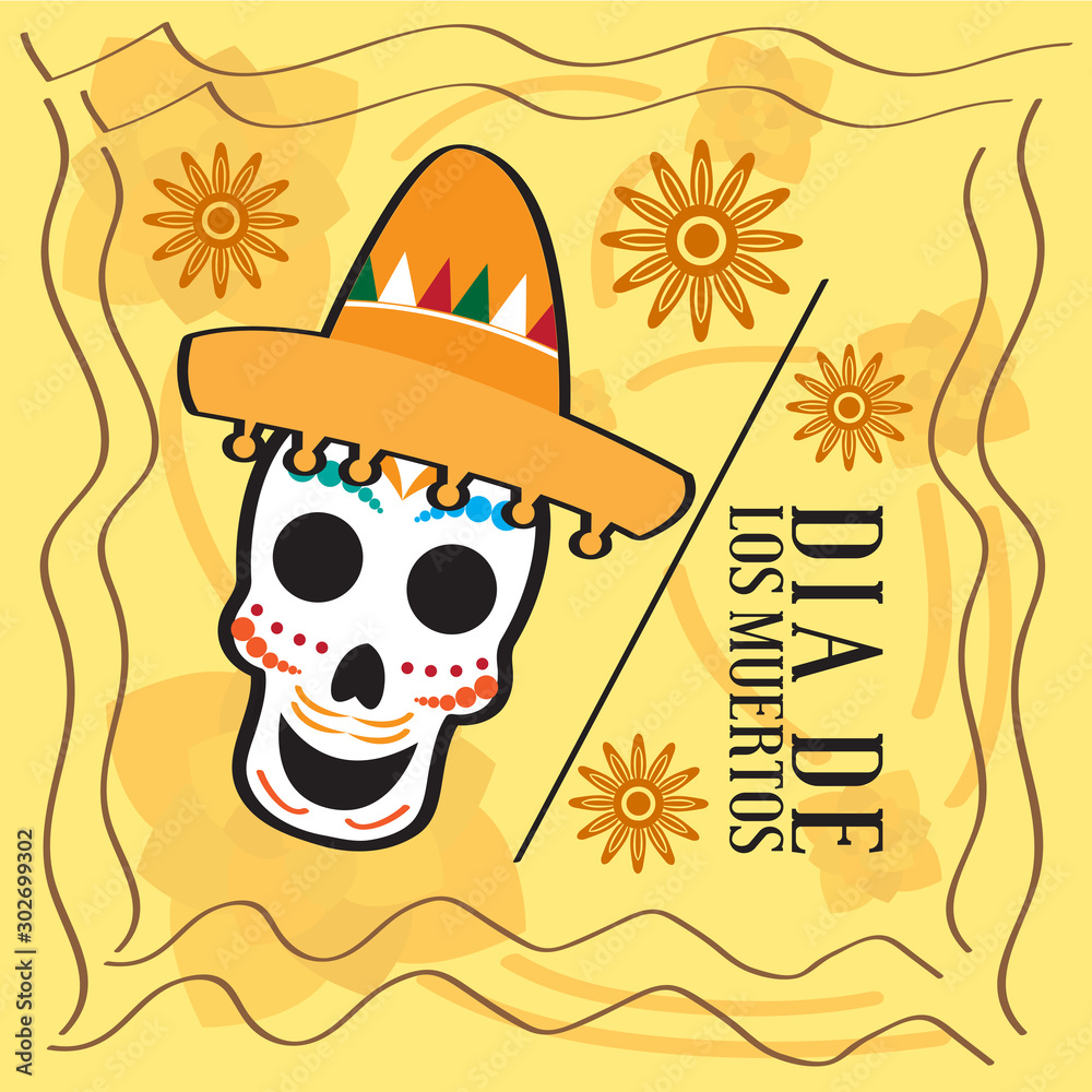 Dia de los muertos poster - Vector illustration Dia de los muertos poster - Vector illustration
